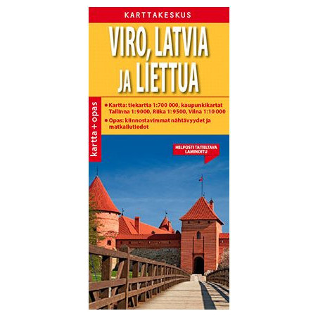 Viro, Latvia ja Liettua kartta + opas, suomenkielinen
